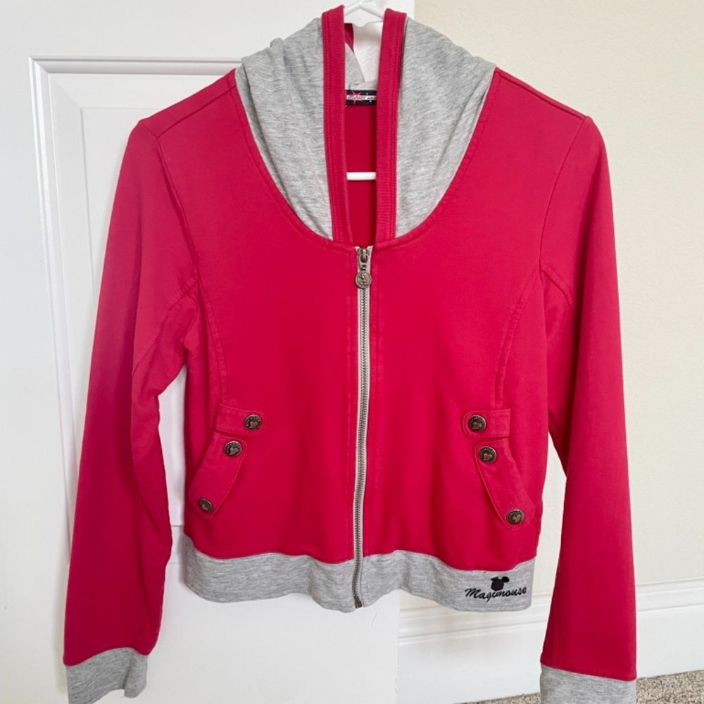 🍄 EUC 🍄 Cute, Unique Magi Mouse Full-Zip Cropped Jacket